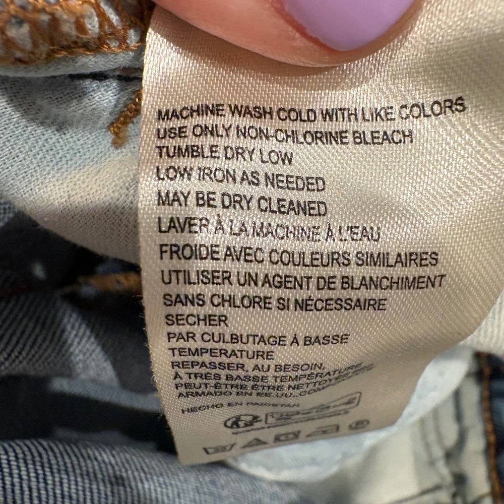 Pilcro Anthropologie Kayden Cuffed Carpenter Barrel Leg Jeans 26 Acid Wash Blue - Picture 8 of 10